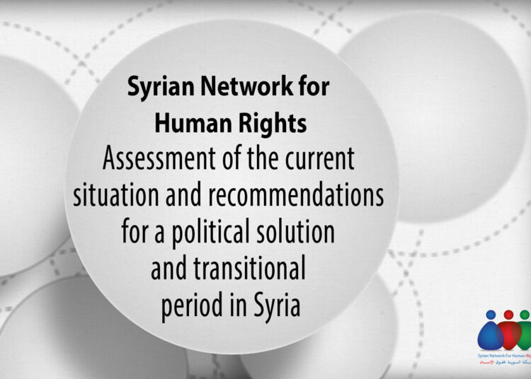 Syrian Network for Human Rights Assessment of the current situation and recommendations for a political