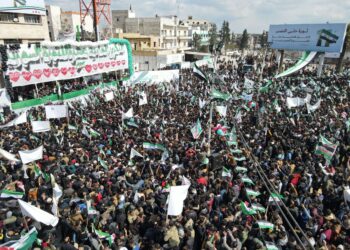 Syrians march in Idlib to mark revolution’s 11th anniversary